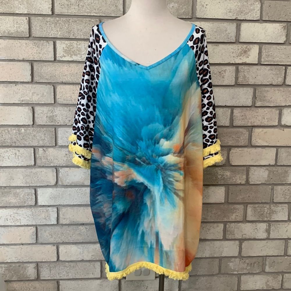 3for$20 very long blouse/ midi dress m